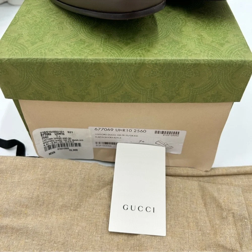 Men’s Gucci JORDAAN horse bit 100th anniversary, leather loafer 7.5 fits 8.5 US